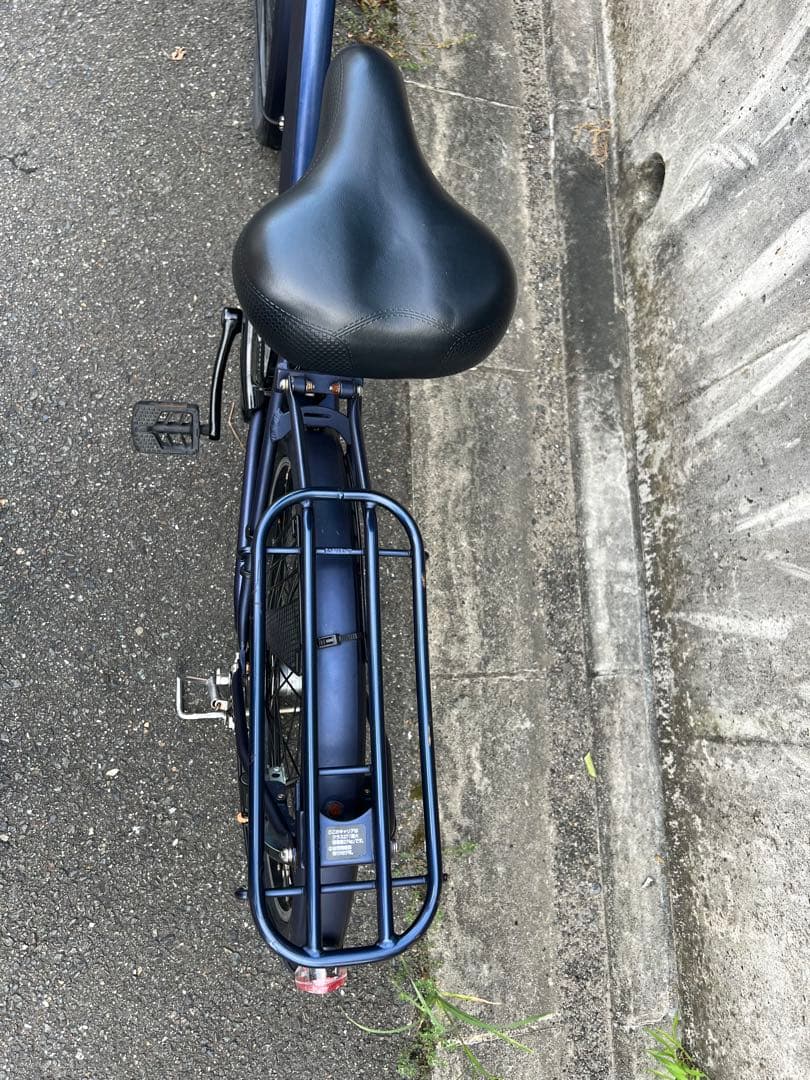 パナソニック　電動アシスト自転車 ネイビー 前バスケット付き