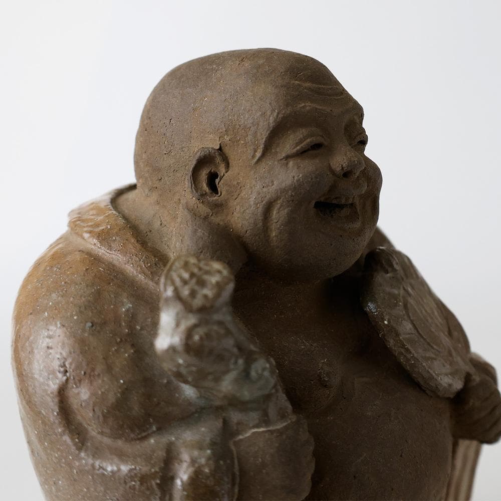 越中古府焼 布袋像 仏像 東洋彫刻 合箱