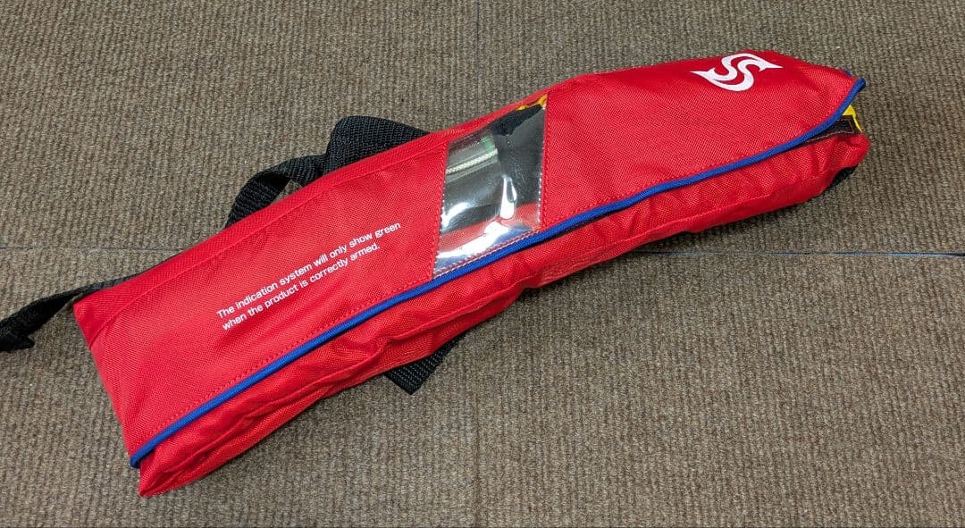 BlueStormライフジャケット ウエストタイプ手動、自動膨張 桜マーク付き