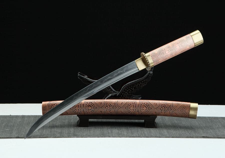 武具　刀装具　日本刀　模造刀　 肋差   短刀    居合刀  紫銅 こけし神