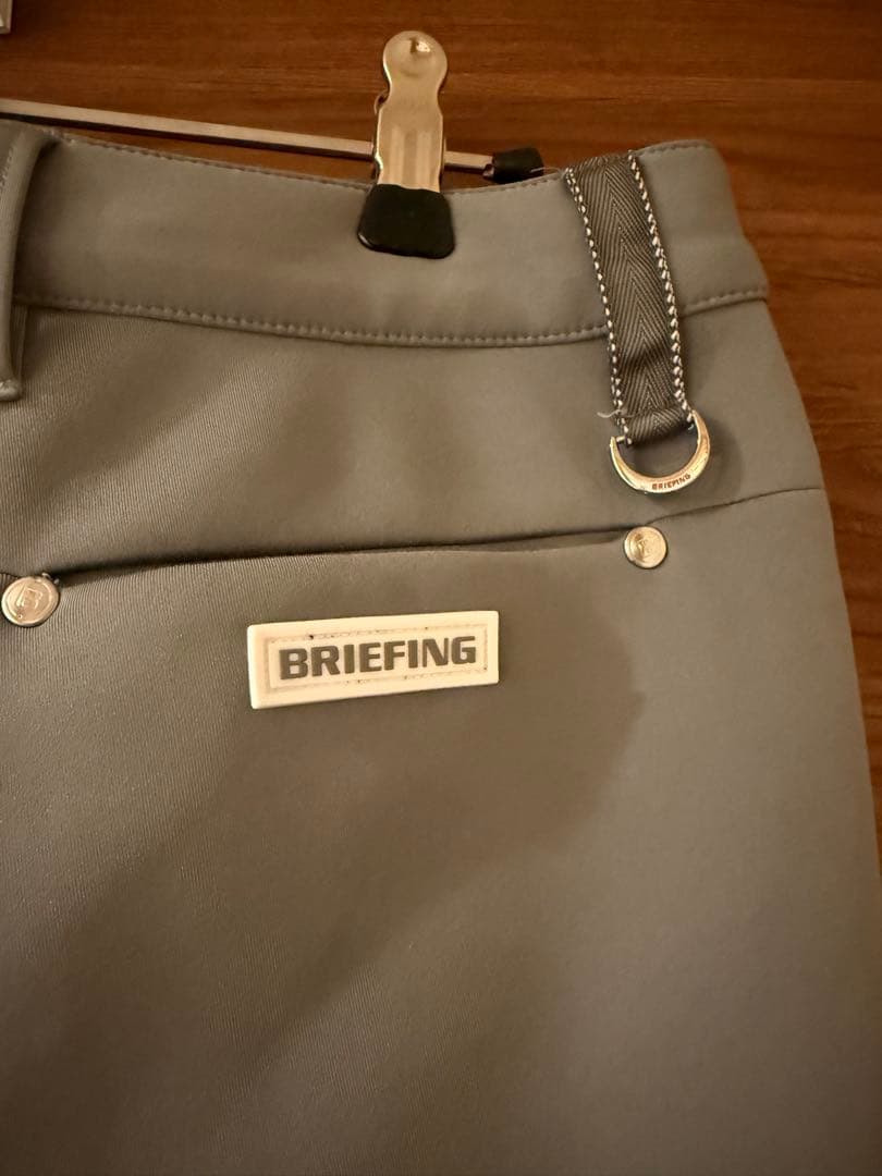 BRIEFING グレー 3Dロゴスリムフィットパンツ