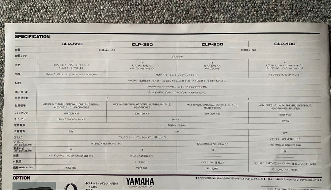 Yamaha Clavinova CLP-550 電子ピアノ 88鍵