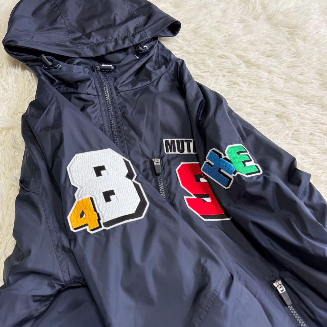 【ムータマリン】美品 ウィンドブレーカー ネイビー ワッペン XLサイズ メンズ