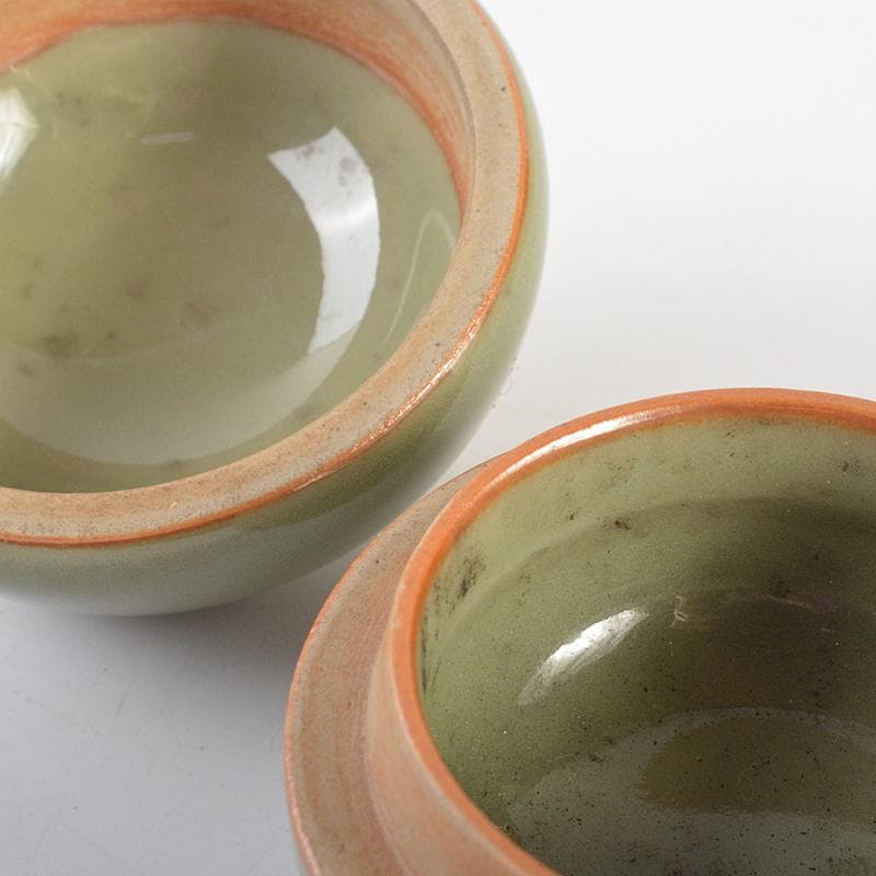 茶道具　諏訪蘇山作　青磁　牛　香合　共箱　M　R7261