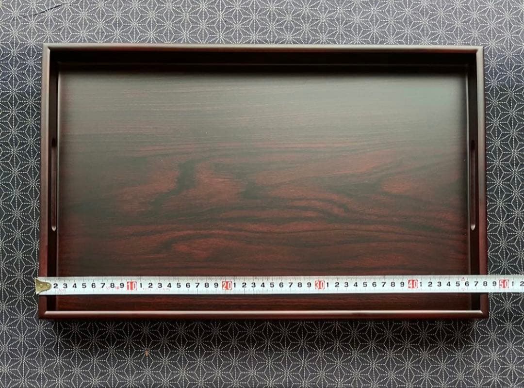 長手盆 紫檀 角盆 天然木 トレー お盆 漆塗り 漆器