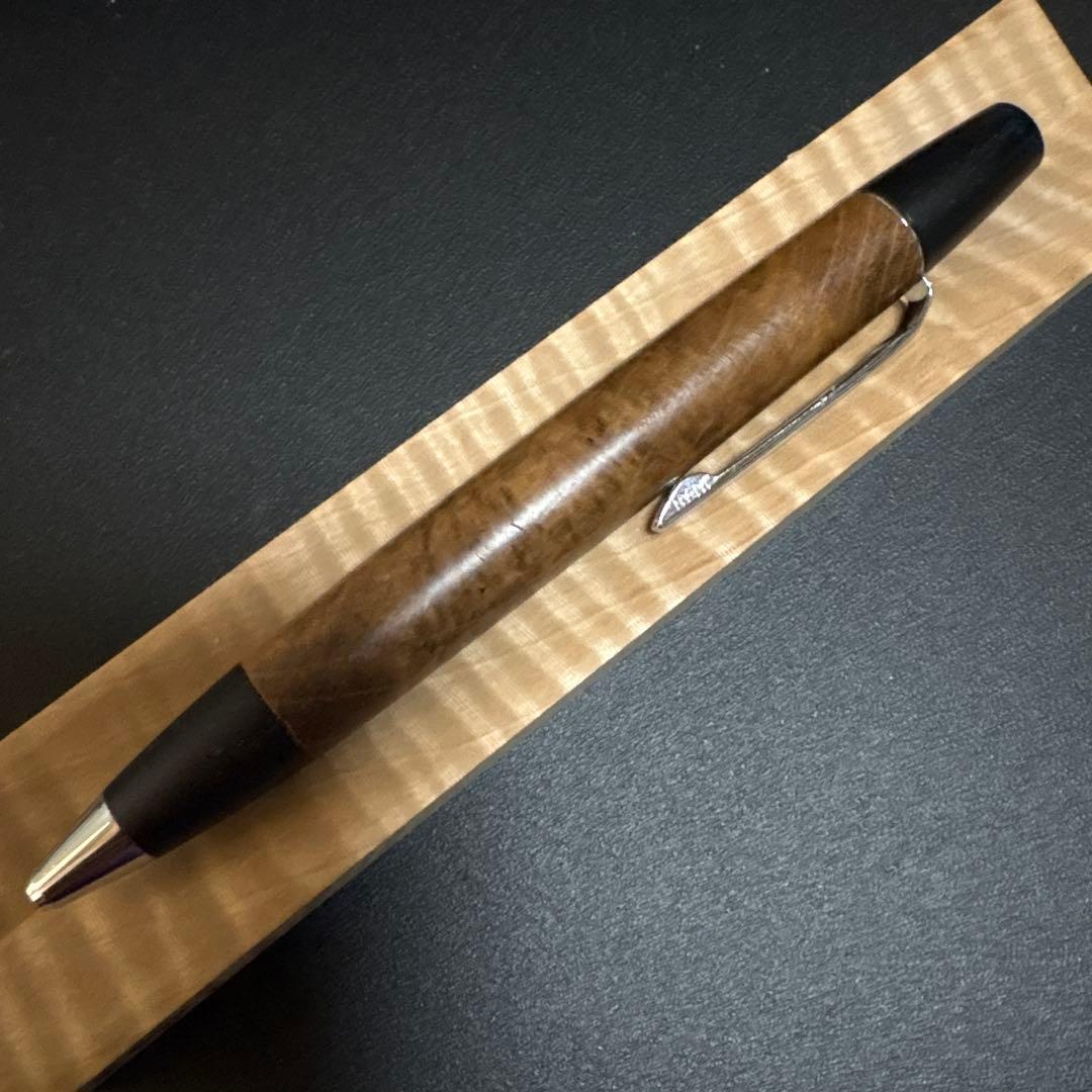 〈本店限定〉野原工芸　特上チーク瘤　ロータリーボールペン