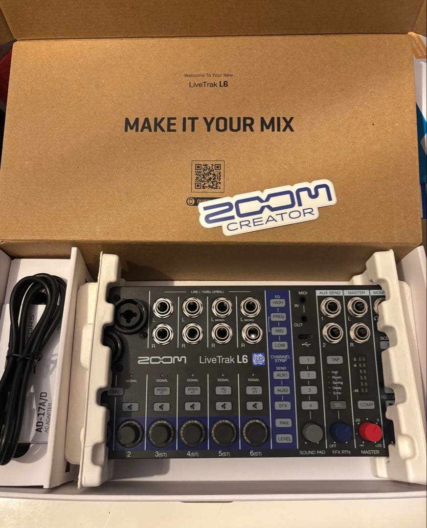 【即配送・箱あり】ZOOM LiveTrak L6 デジタルミキサー付属品あり