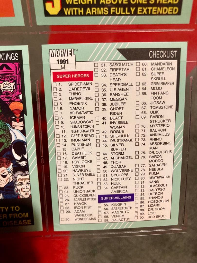 1991 マーベル・ユニバース シリーズ2 レギュラーカード全162種