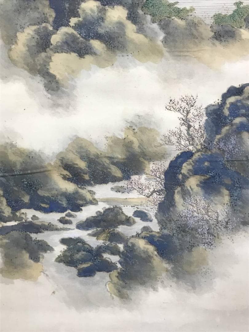 【真作】景堂/蓬莱山図/山水図/祝事山水図/昭和六年筆/掛軸/名家伝来AC-13