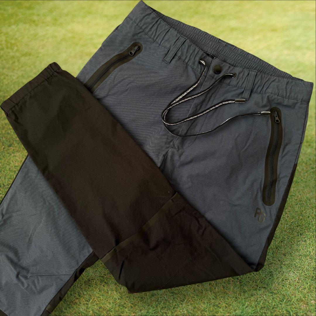 パーリーゲイツ　ジョガーパンツ　黒　ネイビーM〜L相当　バイカラー　コットン素材