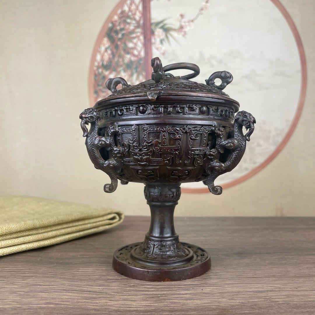 銅器 香炉 竜炉 香道具 装飾品 工芸品 置物