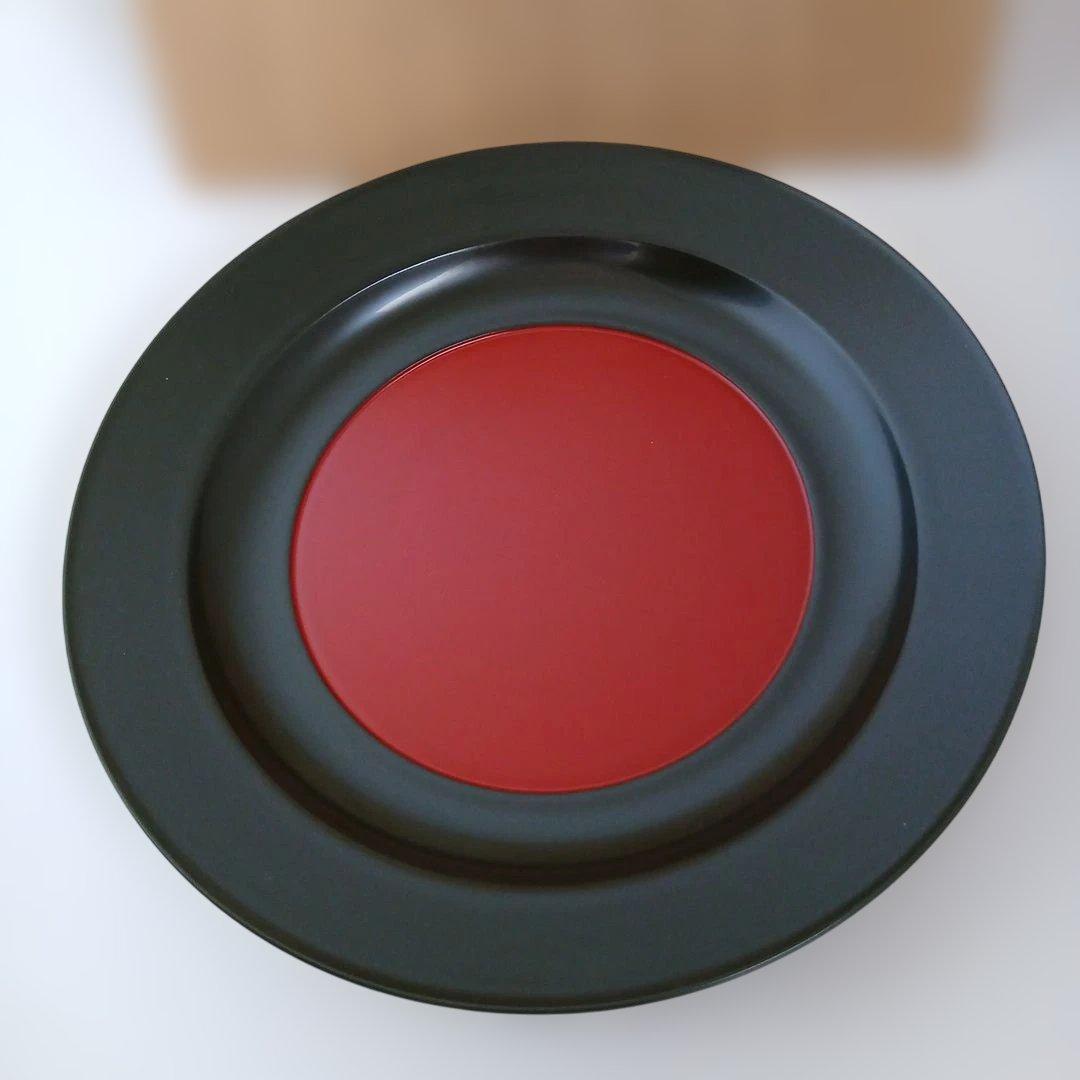 【美品】中谷光哉　遠州流 成趣庵好 青漆内朱青海盆木工芸 漆工芸 漆芸 茶道具