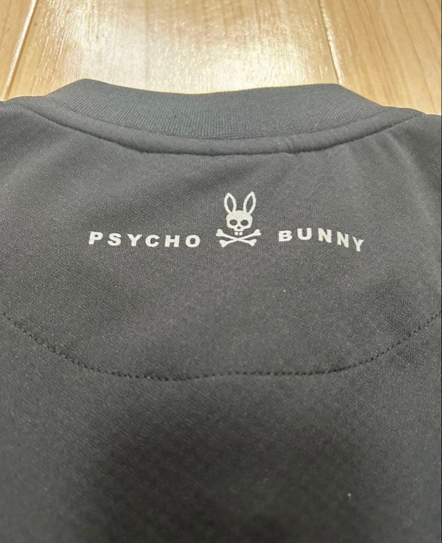 Psycho Bunny サイコバニー モックネック ゴルフウェア ロゴ刺繍 黒