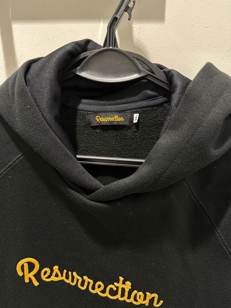 Resurrection ブラック フード付き　裏起毛暖かセットアップ　メンズL