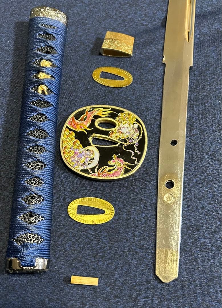 青い柄がかっこいい　模造刀　居合刀　重量1キロ　稽古　鑑賞　コスプレ