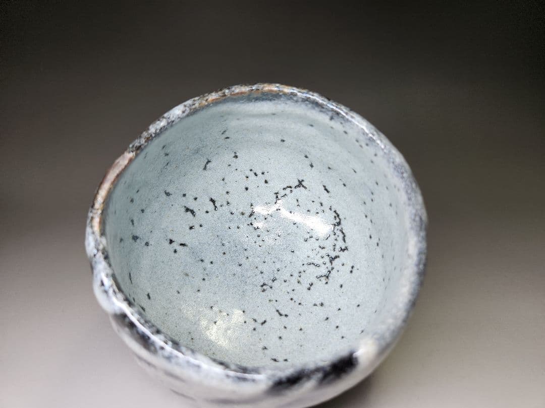 清水卯一☆鉄燿白砂釉茶碗☆最上作