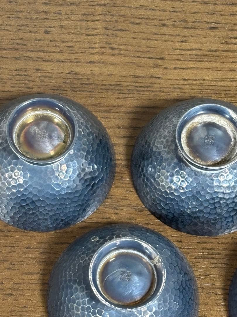 純銀　徳力　silver 酒器　盃　五客組