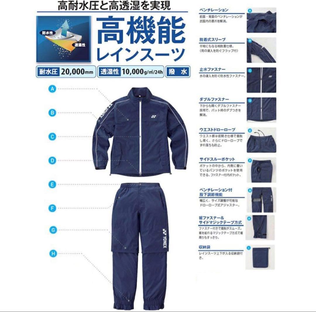 ヨネックス レインウェア M 上下セット＋レインキャップ付きGWT9005