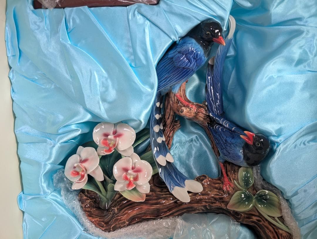 フランツ・コレクション　青い鳥と胡蝶蘭の置物　限定品　FRANZ