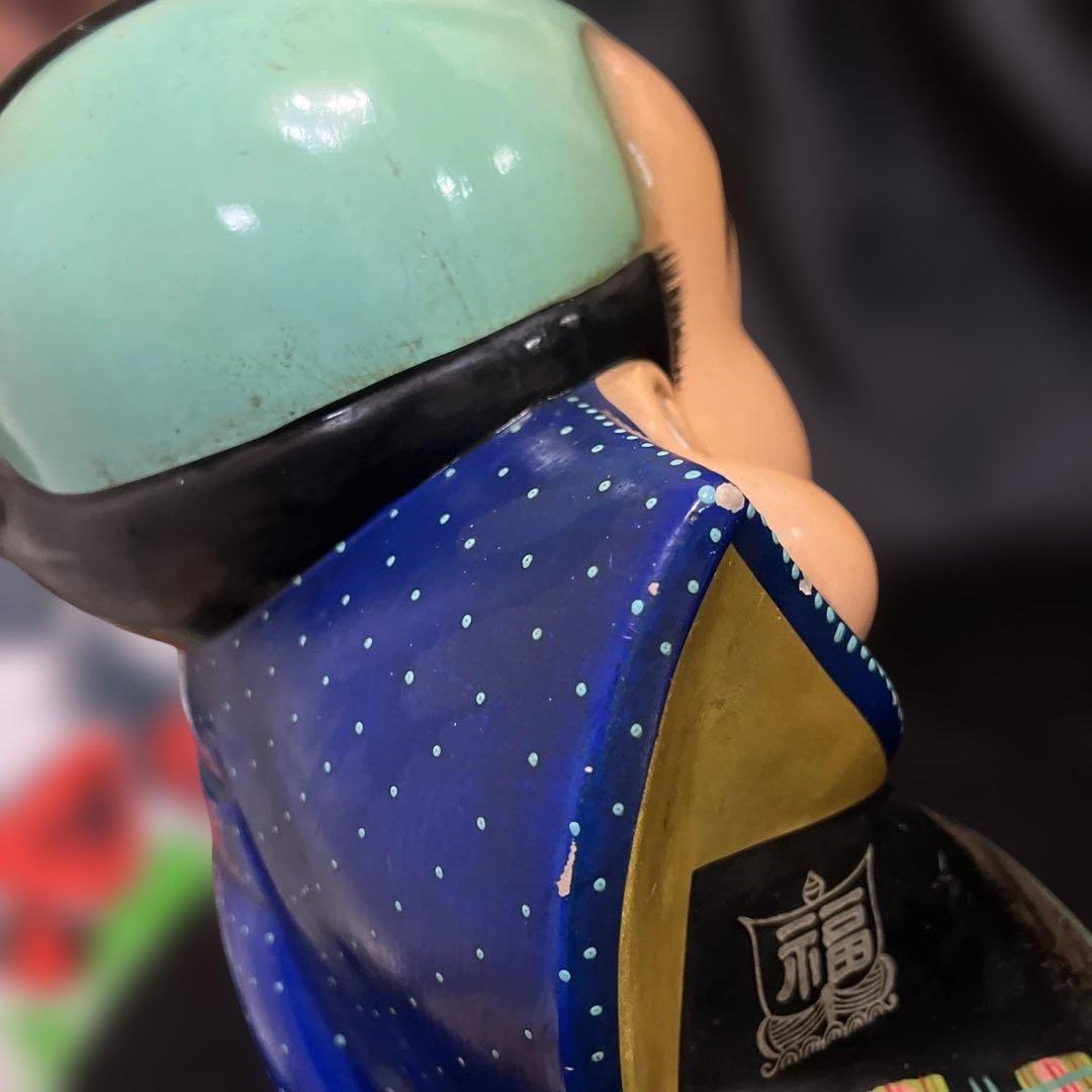 福助　縁起物　陶器　置物　オブジェ　　　昭和レトロ　当時物