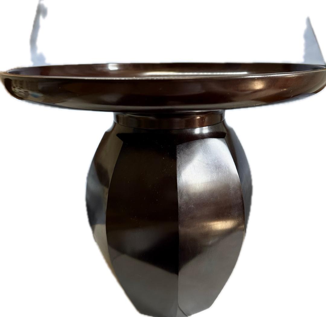 池坊 いけばな・唐銅製「八角型花器」花生・華道