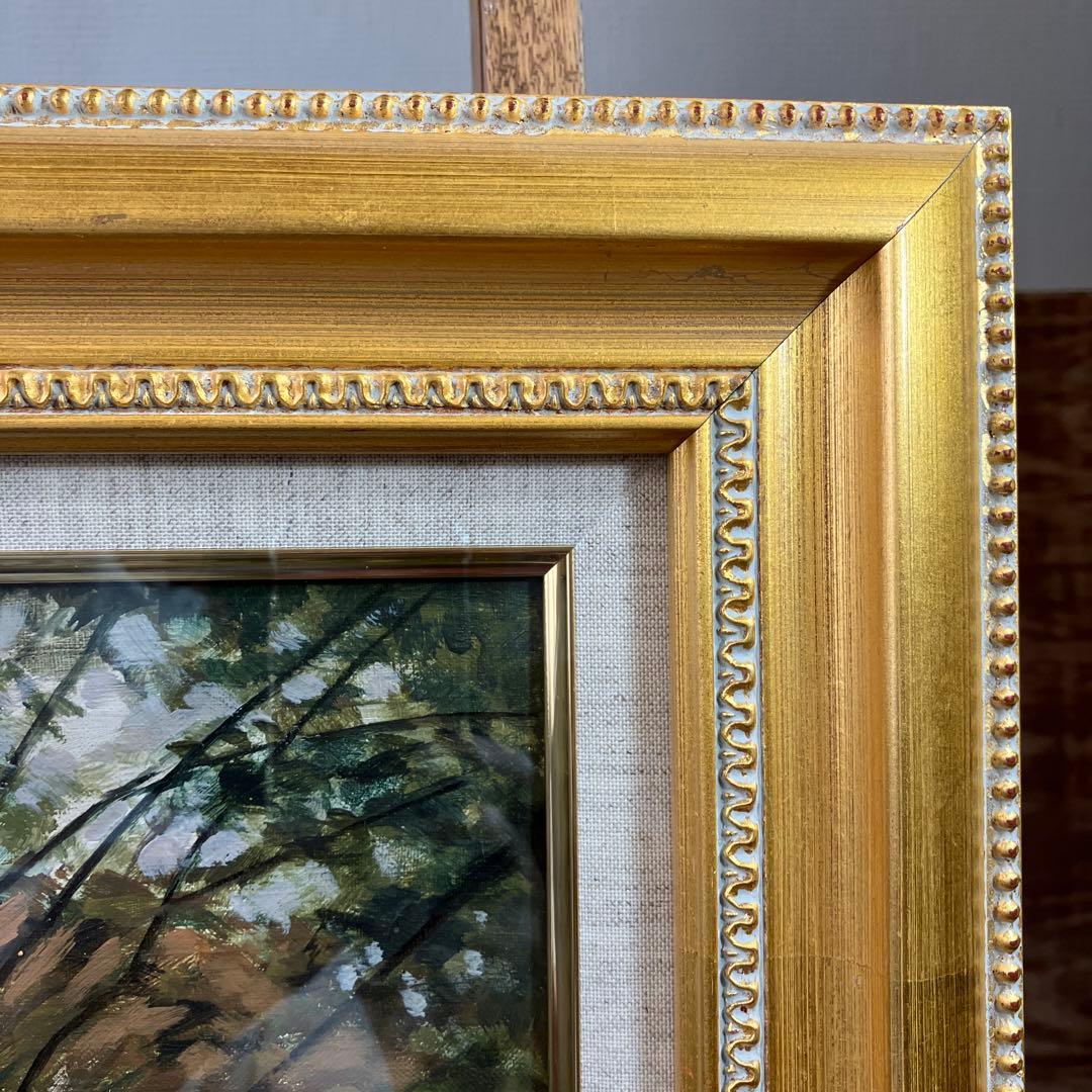 油彩　中澤茂　「晩秋木立」　F10 新潟県ゆかりの作家