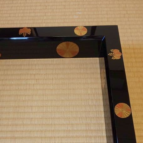 A 116 炉縁 高台寺蒔絵 ・ 鵬雲斎大宗匠 在判箱書