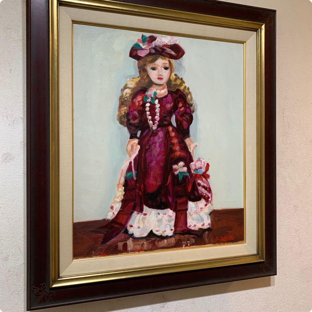 絵画　油彩肉筆画　N REIKO『西洋人形』F8