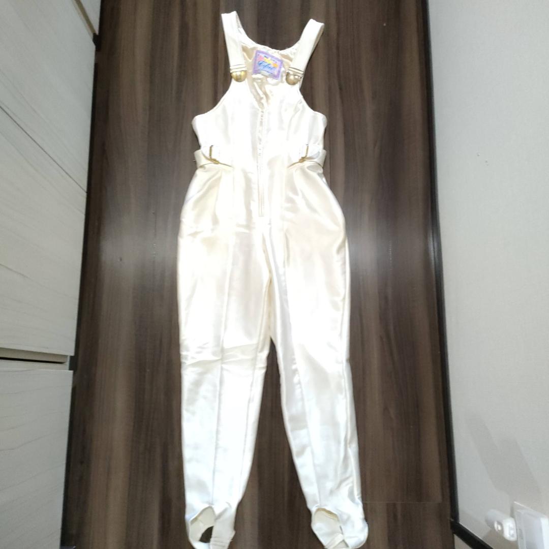 スキーウェア ホワイト ピンク 花柄 レディース Lサイズ