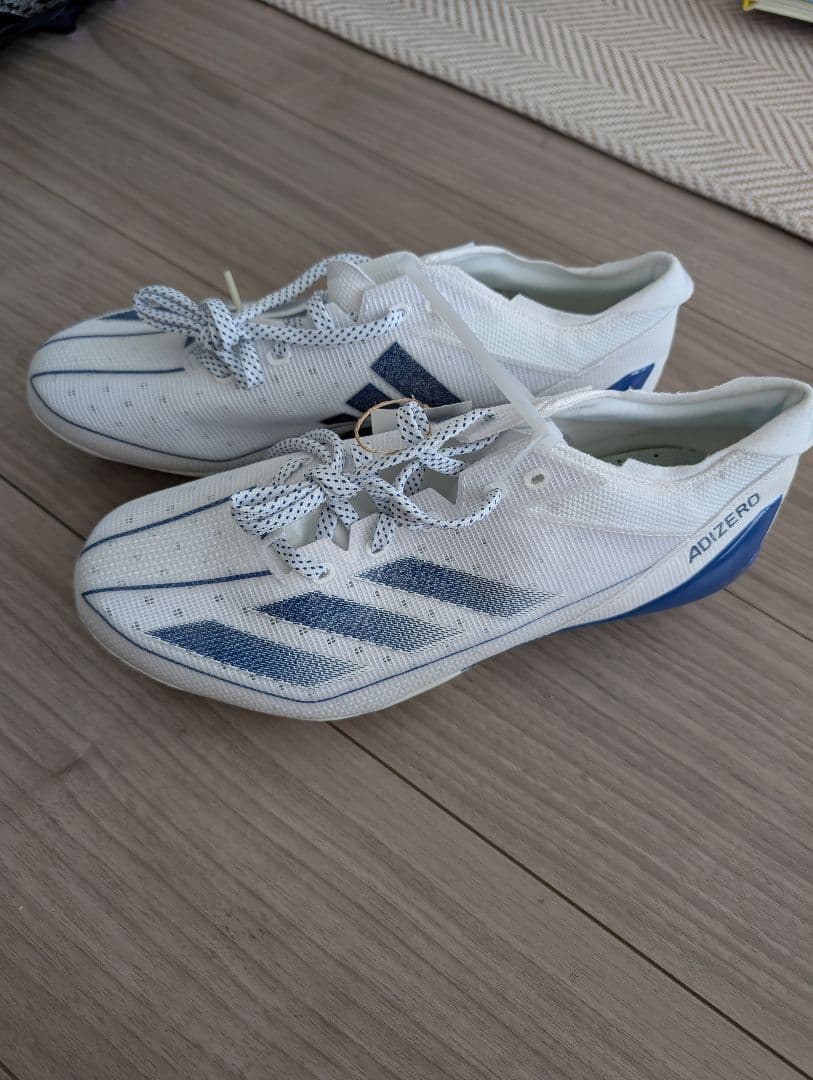 専用！Adizero adidas アメフト スパイク ホワイト ブルー