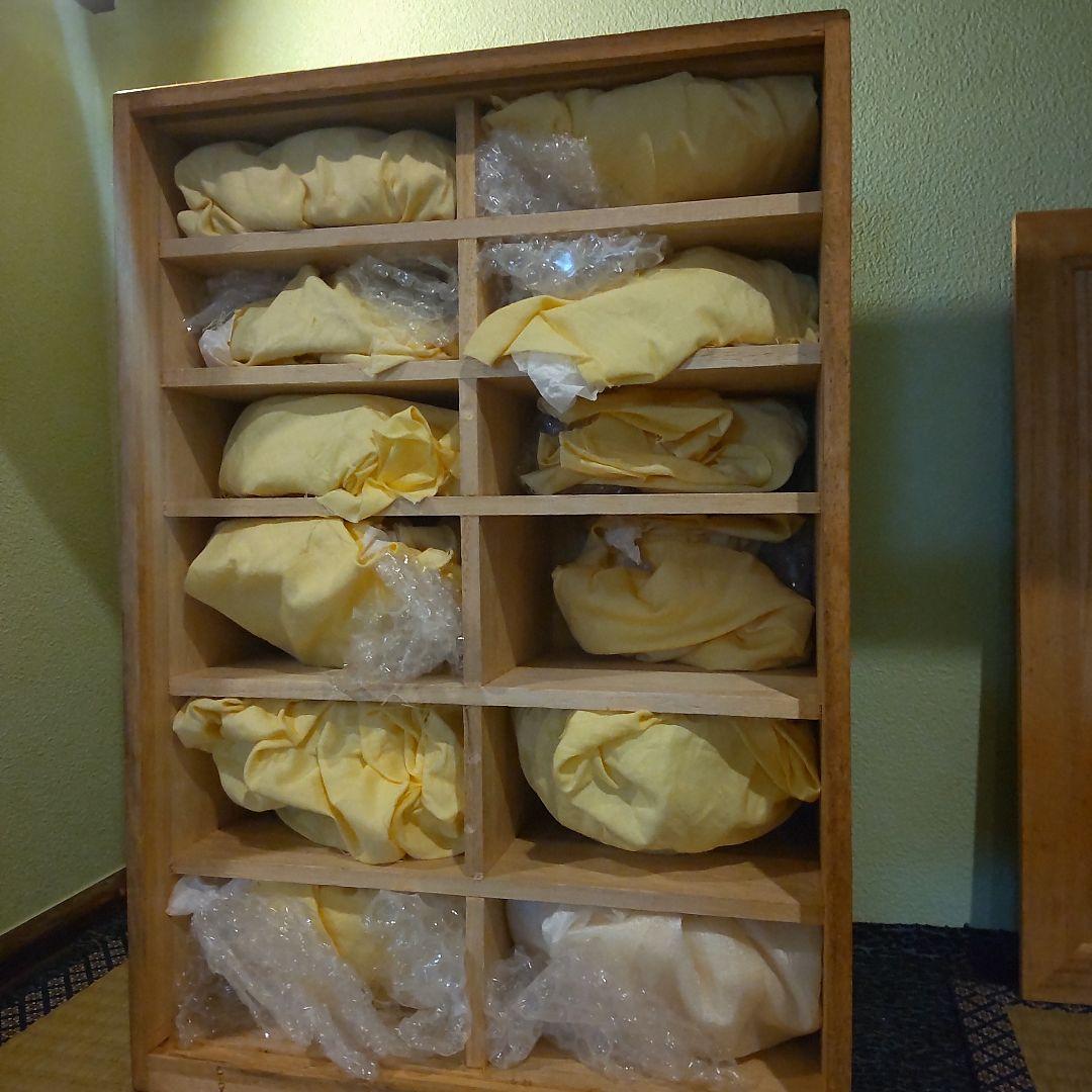 須田秀石　茶懐石用　江戸切子　金彩外蓋葉物碗揃　六客セット