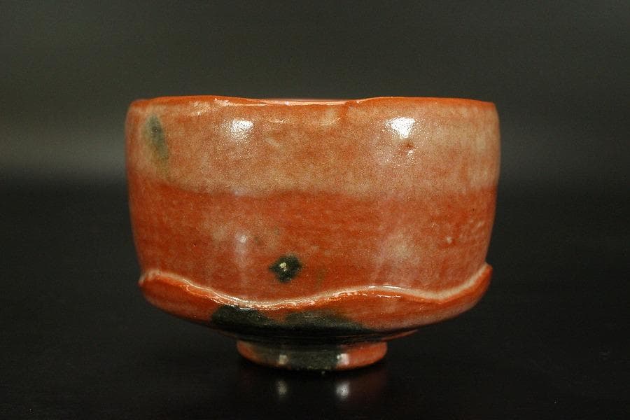 茶道具 赤楽 太郎冠者茶碗 祥悦造 箱入 美品(メ979)