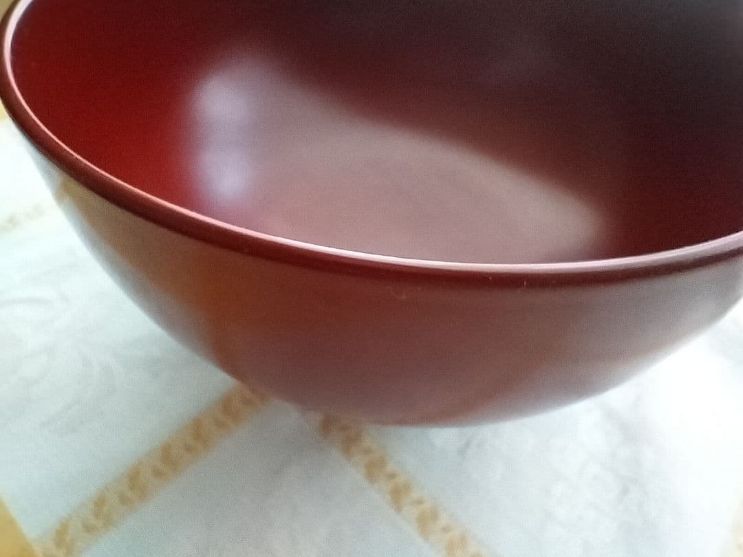 おやま椀（大）　滴生舎作　全行程浄法寺漆使用　朱・溜セット