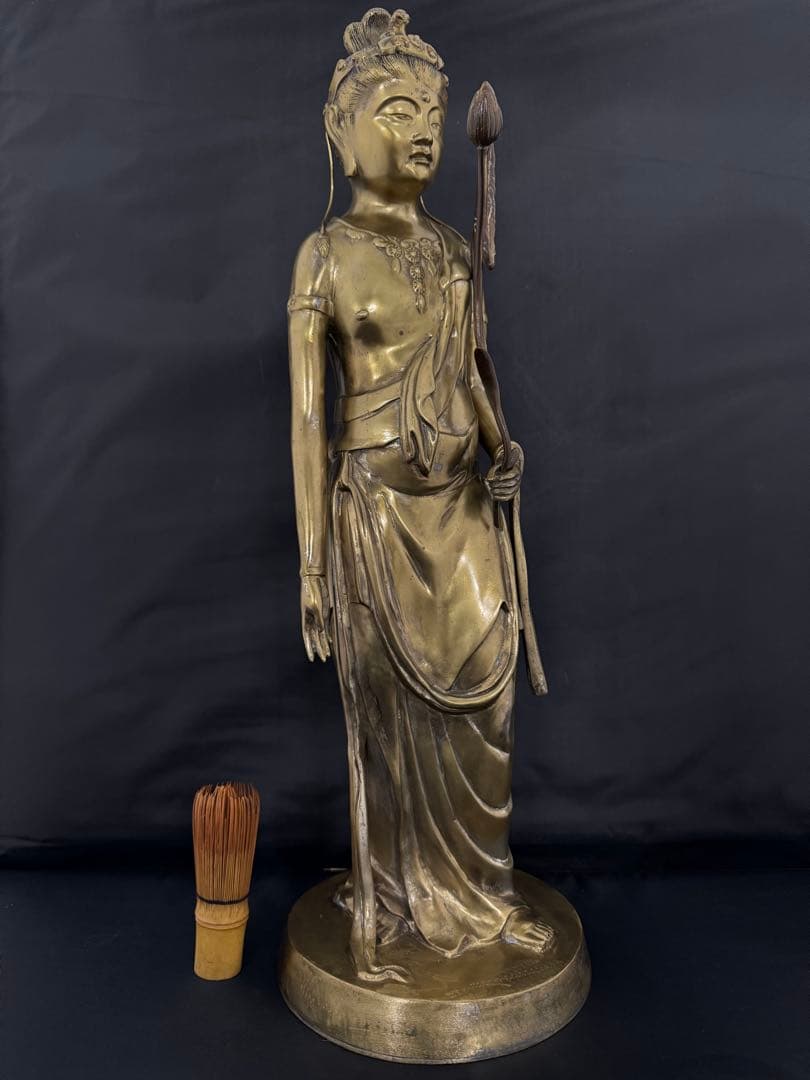 大型　観音 菩薩 銅製 仏像 彫刻 置物 開運 風水 骨董 古美術 アンティーク