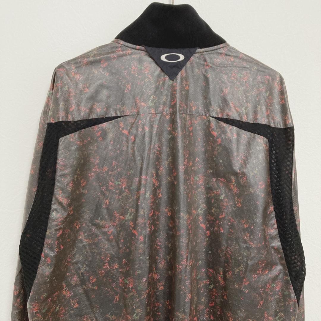 OAKLEY ジップナイロンジャケット　総柄ブルゾン　XL
