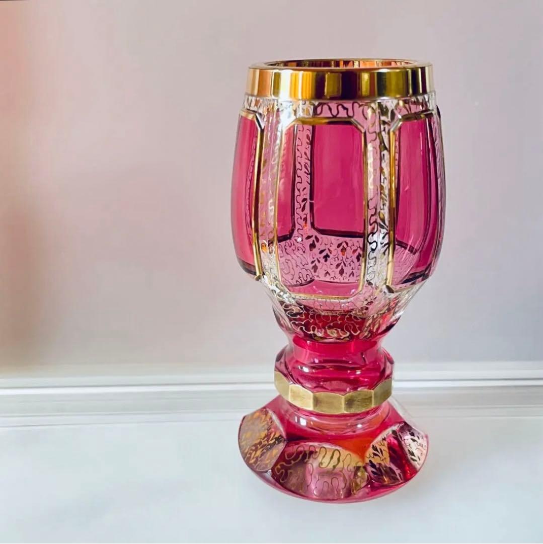 ボヘミアガラス エーゲルマン ロゼ アンティーク