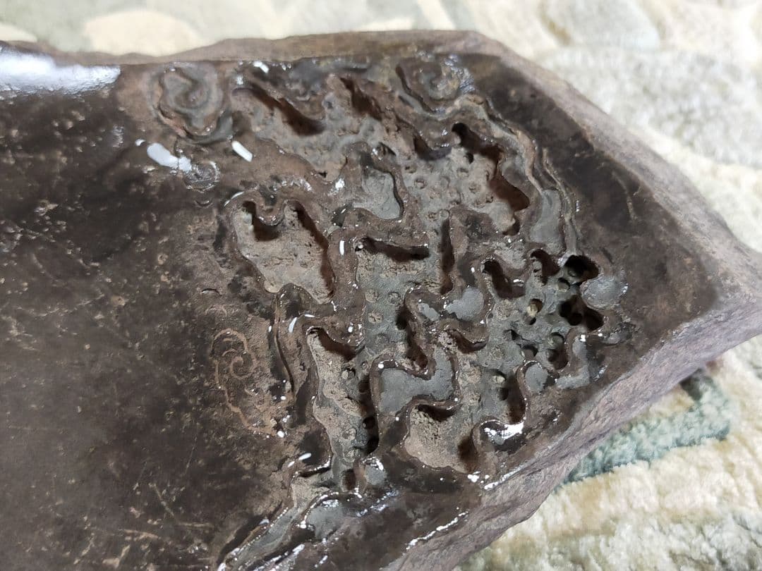 ♥中国　端渓硯　古硯　2.4kg　６　端渓　硯　骨董品