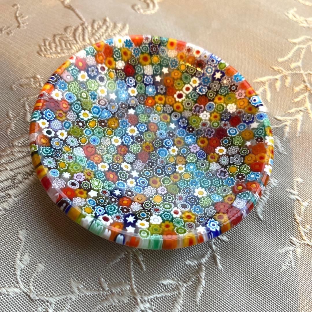 ミルフィオリ　ヴェネチアンガラス ムラーノガラス インテリアトレイ 小皿