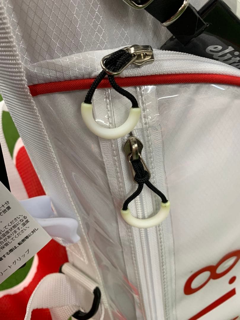 エリートグリップ e.smart 1.8 ゴルフスタンドバッグ ホワイト/レッド
