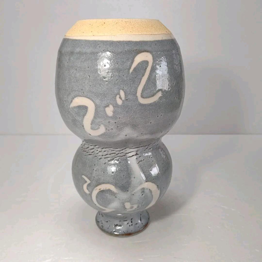 茶道具　花 入 (鼡志野)　藤原 一門