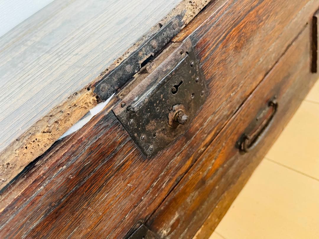 アンティーク　古い木味、テレビボード　テレビ台　ドロワー　サイドボード　薬箪笥