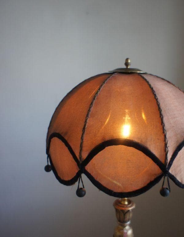 フランスアンティーク　木製スタンド　ランプ　照明　PARIS　ブロカント