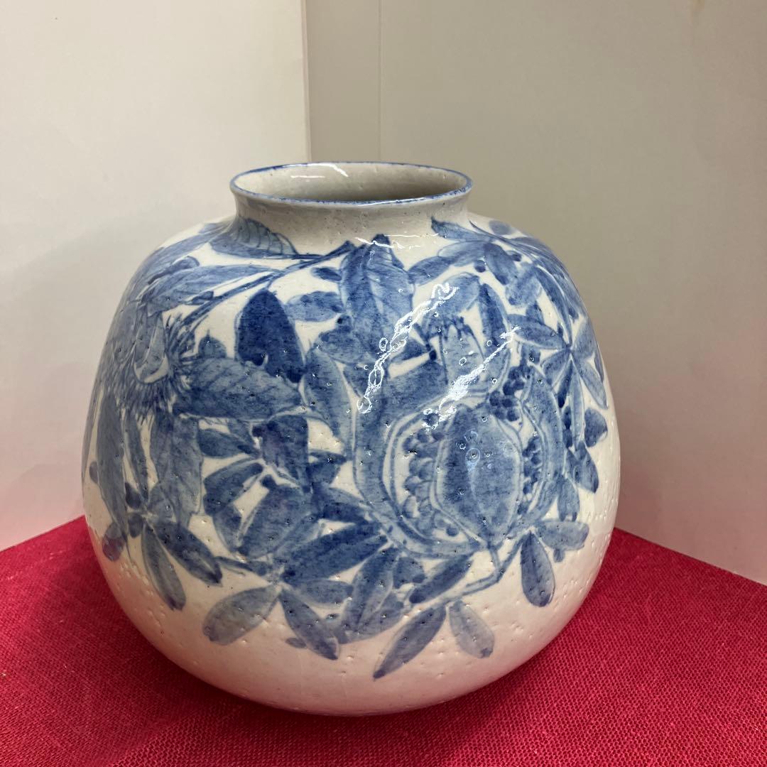 九谷焼実りの秋手描き陶器花瓶