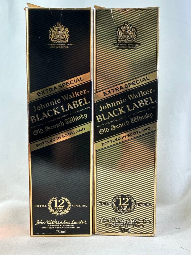 未開栓 12年 ジョニーウォーカー ブラックラベル 黒金キャップ 2本