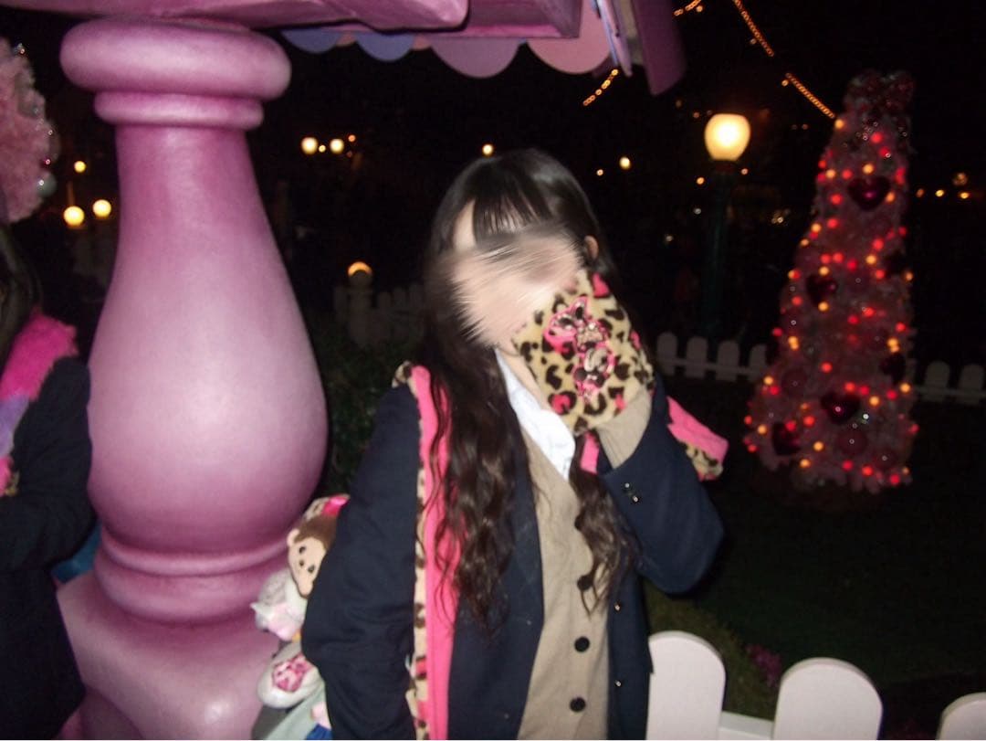 ディズニー　マフラーキャップ　ヒョウ柄　ミニーちゃん