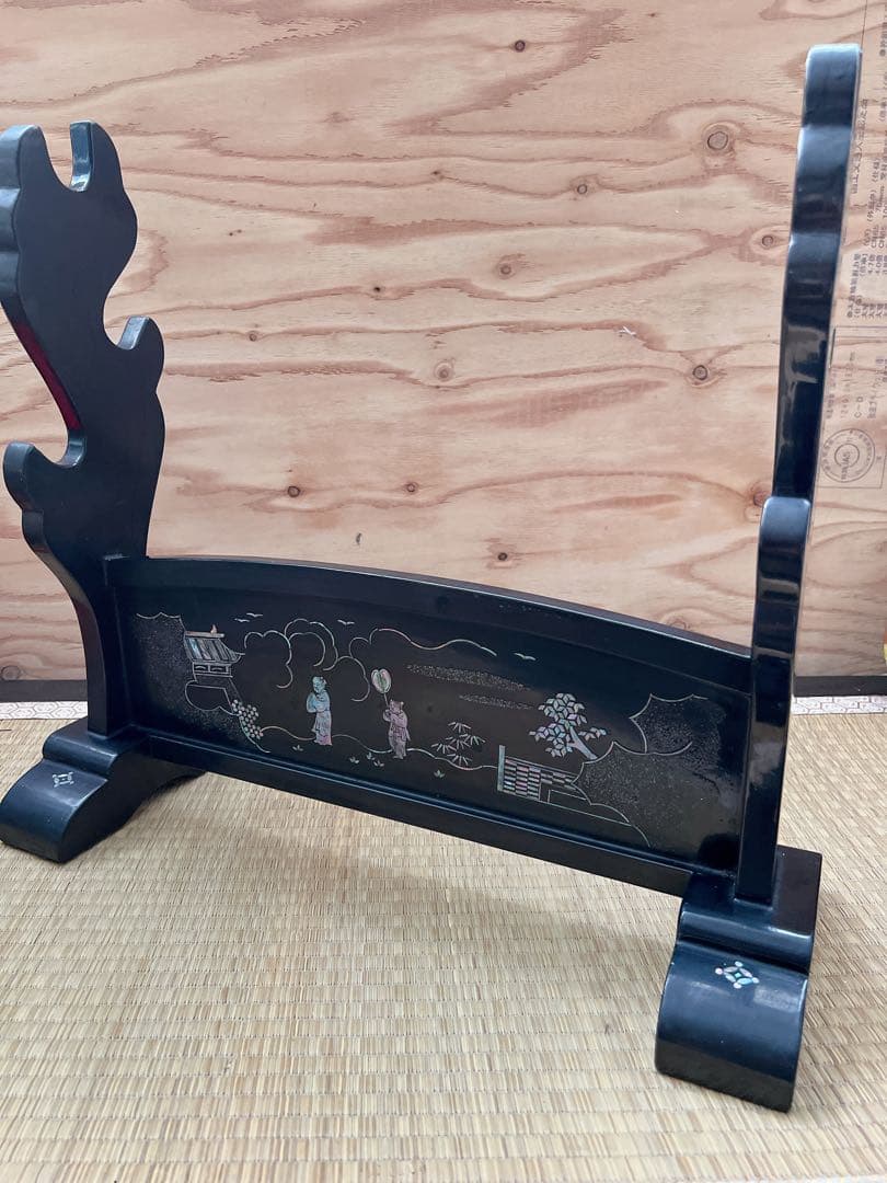 KATSUHIKO螺鈿装飾】刀掛け 三本掛け 刀台 刀置き 刀台座