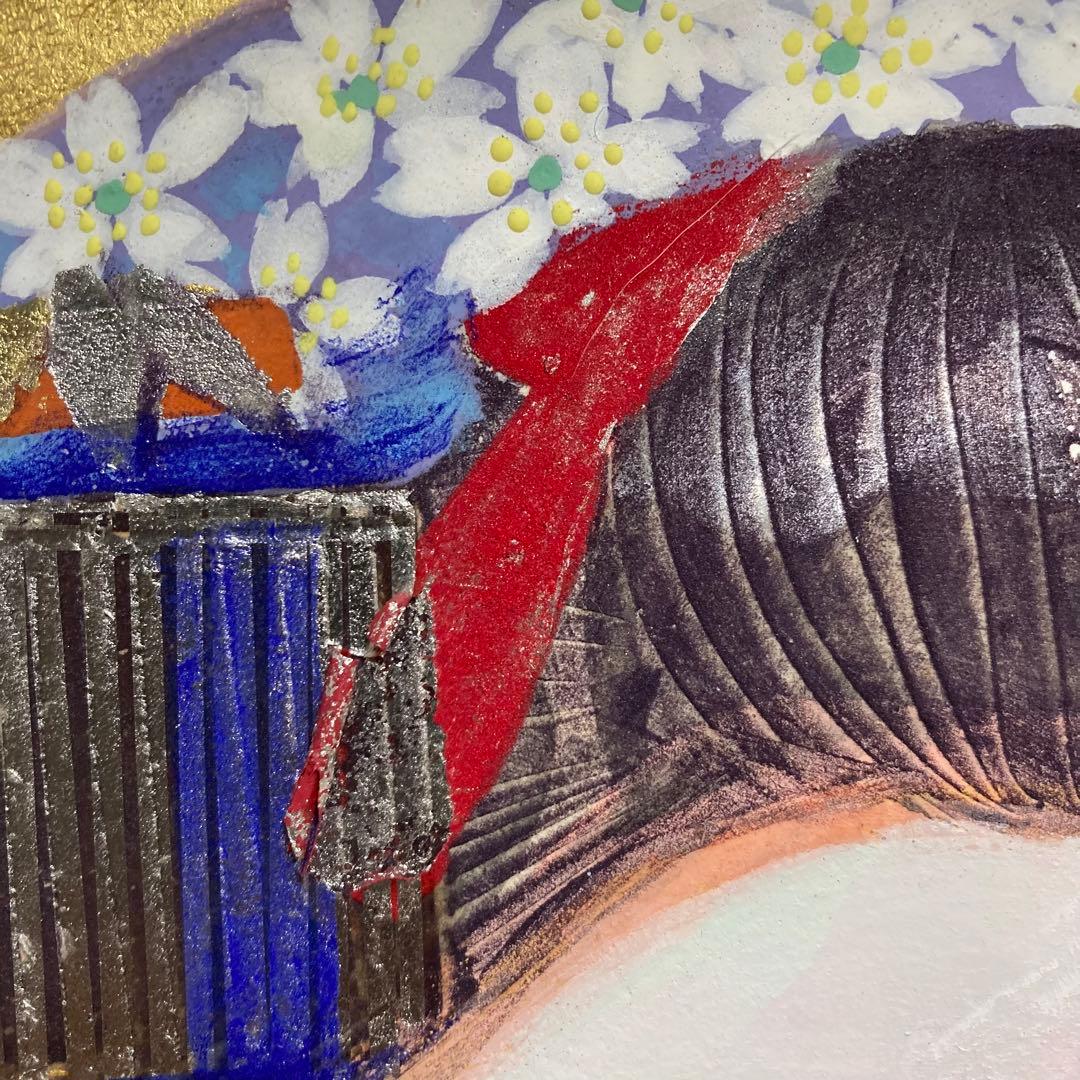 【真作保証】三輪良平「舞妓」日本画12号 直筆サイン 共シール有り 美人 絵画