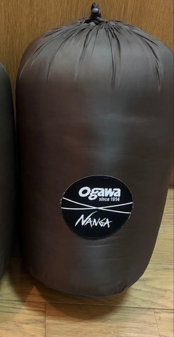 Ogawa Nanga 寝袋 シュラフプラスL(羽毛600g)ネイビー×ブラウン