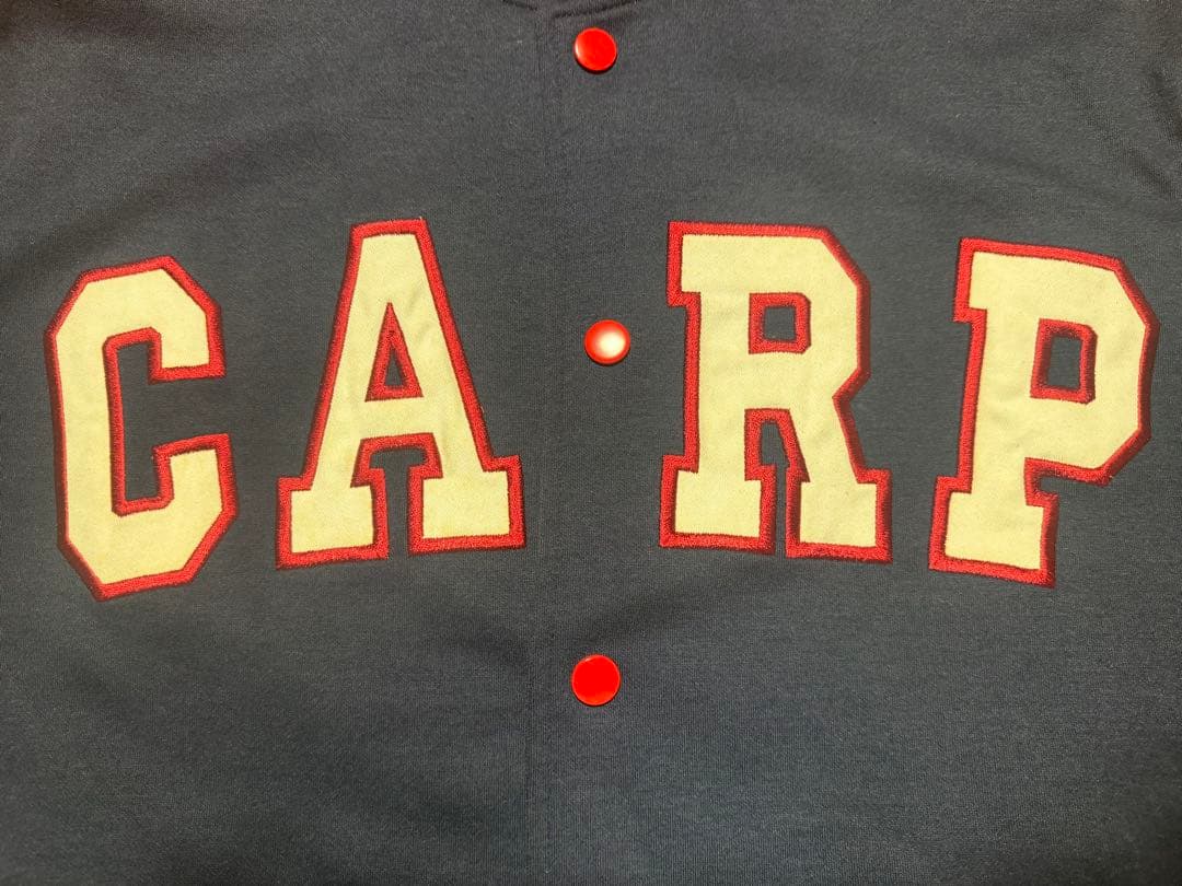 極美品 レアモデル 広島東洋カープ スウェット スタジャン ネイビー Oサイズ