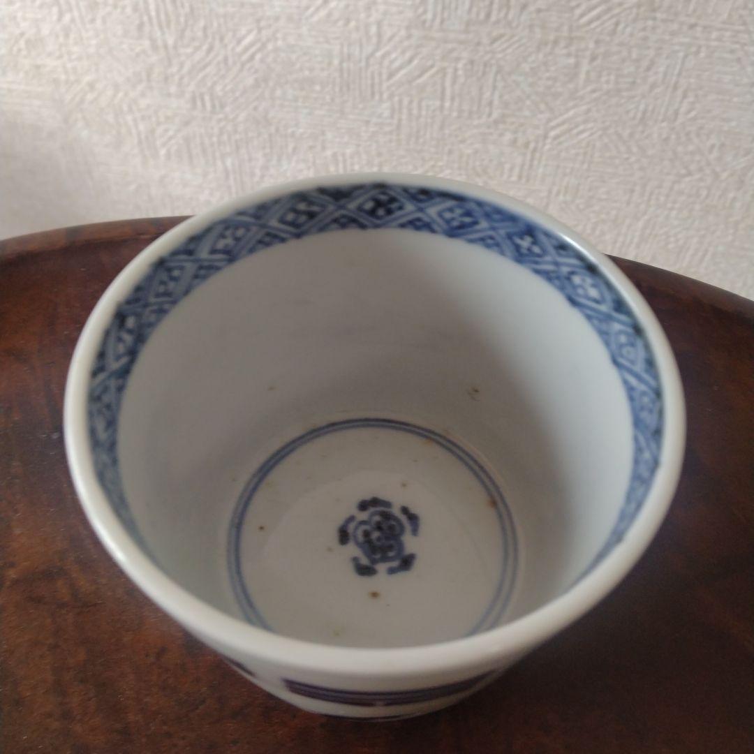 古伊万里染付波八卦文蕎麦猪口江戸時代